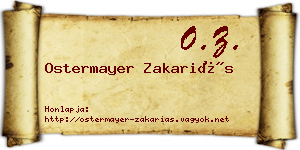 Ostermayer Zakariás névjegykártya